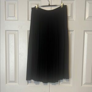 Vince Black Midi A-Line Pleated Skirt